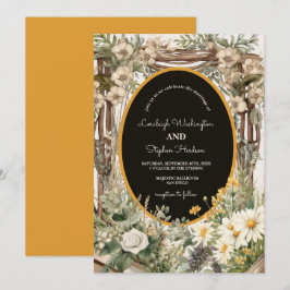 Rustikale Blütenblütenhochzeit Einladung