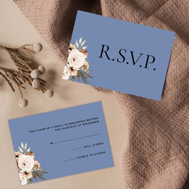 Rustikale Blütenblütenhochzeit RSVP Karte (Von Creator hochgeladen)