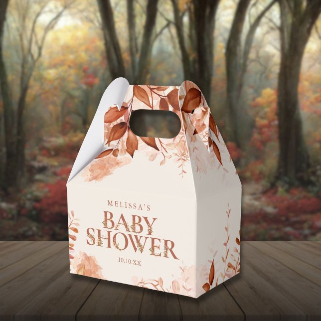 Rustikale Blütendusche Herbst Baby Geschenkschachtel (Rustic Floral Autumn Fall Baby Shower Favor Boxes)