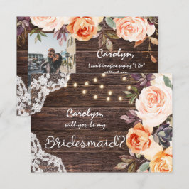 Rustikale Blütenflora Seien Sie meine Bridgefin mi Einladung