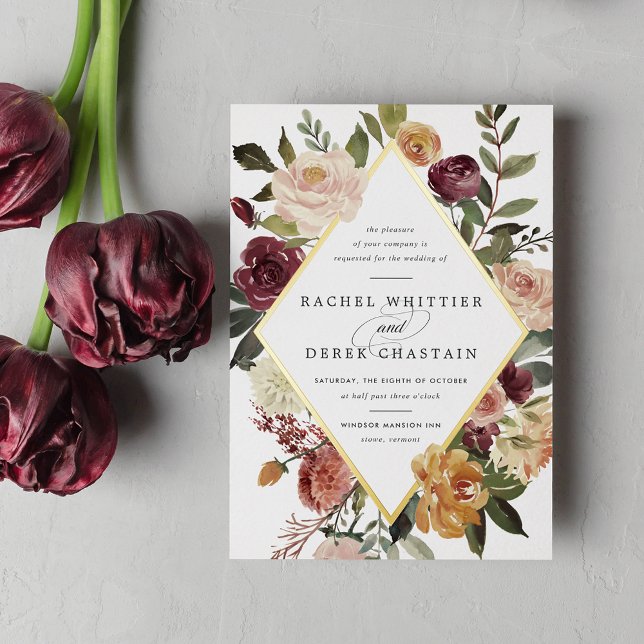 Rustikale Blütenhochzeit Folieneinladung (Von Creator hochgeladen)