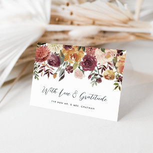 Rustikale Blütenhochzeit Personalisiert Dankeskarte