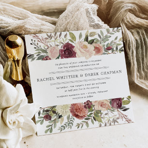 Rustikale Blütenhochzeit   Platz Einladung