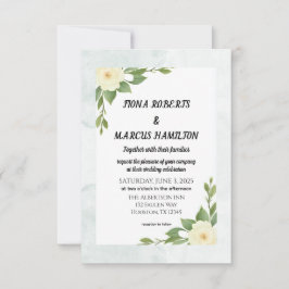 Rustikale Blütenkarte und Minimalistische RSVP-Kar RSVP Karte