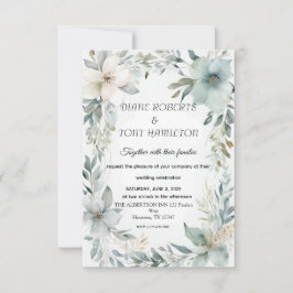 Rustikale Blütenkarte und RSVP-Karte für Minimalis RSVP Karte