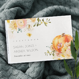 Rustikale Blütenorange Gästebuch