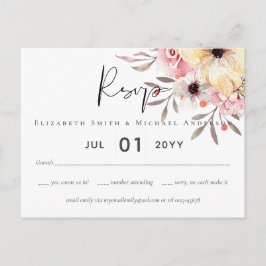Rustikale Blütenpink-Blütenzeit RSVP Postkarte