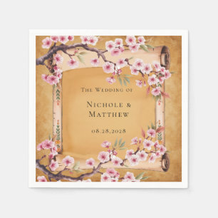 Rustikale Blütenrolle Cherry Blossom Hochzeit Serviette