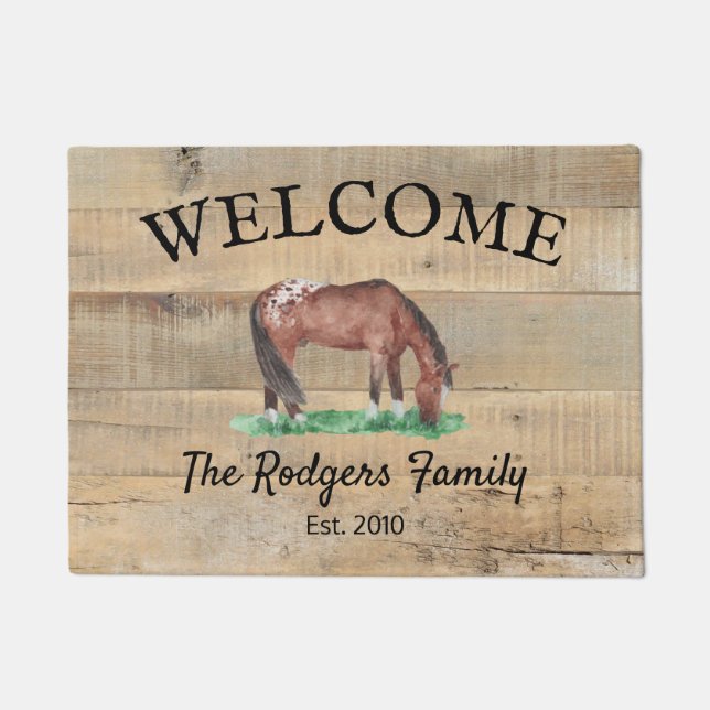 Rustikale Boards Appaloosa Horse Door Mat Fußmatte (Vorderseite)