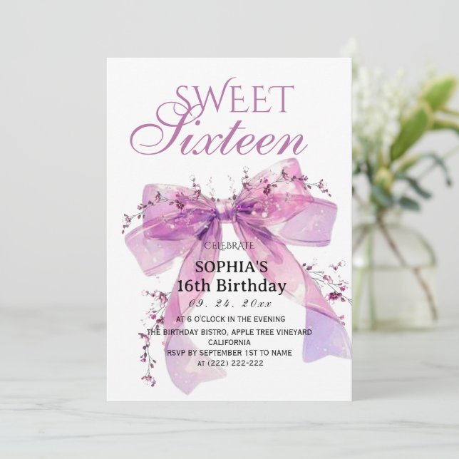 Rustikale Bogen Sweet 16 Geburtstag Einladung (Stehend Vorderseite)