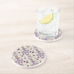 Rustikale Bögen und Blüten Lila Getränkeuntersetzer<br><div class="desc">Boho und rustikaler Untersetzer mit handgezeichneter Darstellung von Bögen und Blume in lila.</div>