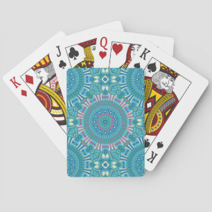 Rustikale bohemianische geometrische Mandala Blau Spielkarten