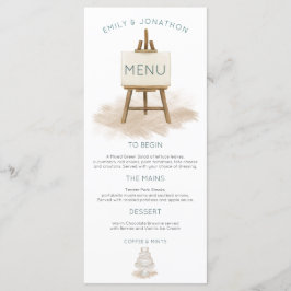 Rustikale Bohemisch Cake Illustration Hochzeit Menükarte