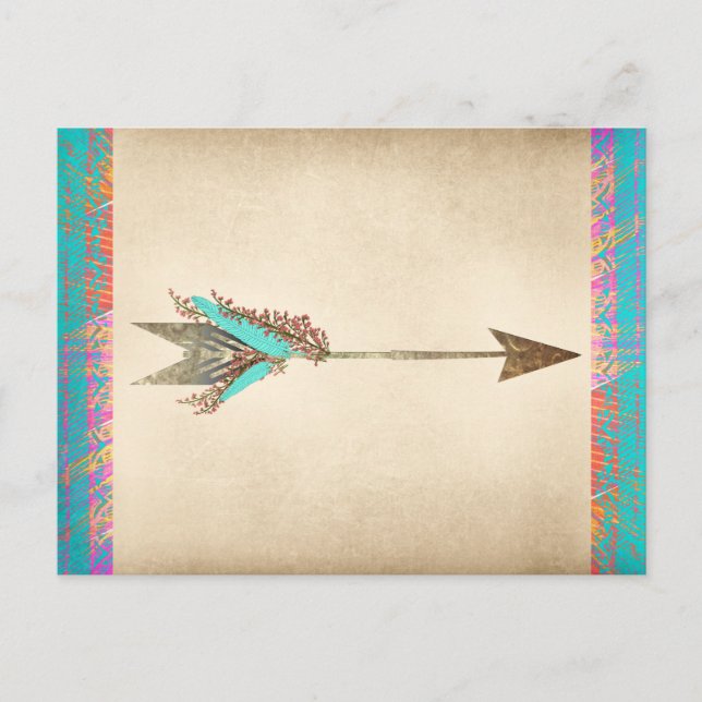 Rustikale Bohemische Arrow Postkarte (Vorderseite)
