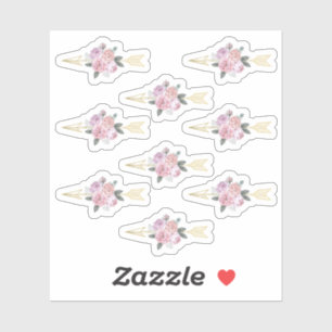 Rustikale Bohemische Blumenpfeile Rosa Boho Chic Aufkleber