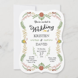 Rustikale Bohemische Herbstblumenzeremonie Einladung