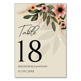 Rustikale Bohemische Minimalistische Hochzeit Tischnummer