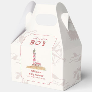 Rustikale Boho-Ahoy-Nautik-Leuchtturm-Baby-Party Geschenkschachtel