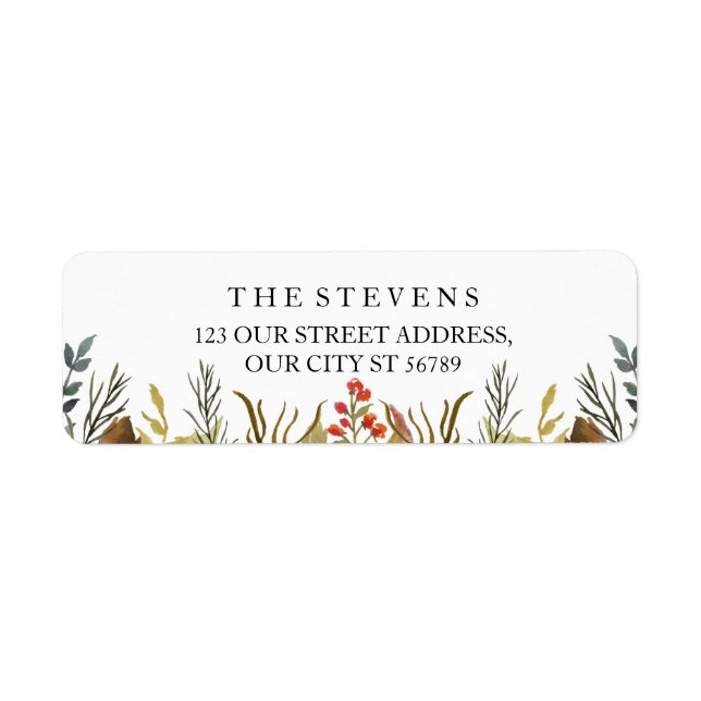 Rustikale Boho Animals Watercolor Foliage Hochzeit (Vorne)