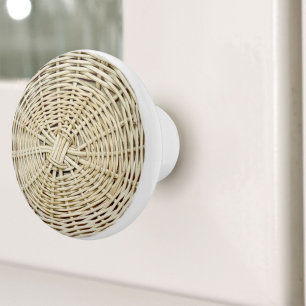 Rustikale Boho Beach Tropeninsel Woven Wicker Keramikknauf