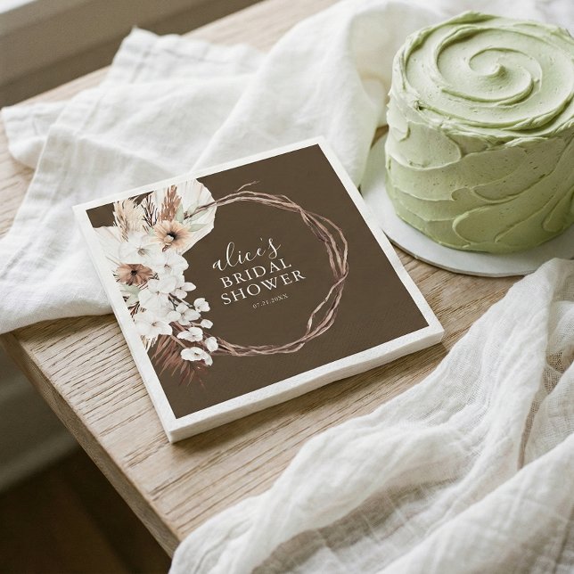 Rustikale Boho-Botanische Brautparty Serviette (Von Creator hochgeladen)