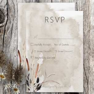 Rustikale Boho Bouquet Moderne Hochzeit RSVP Karte