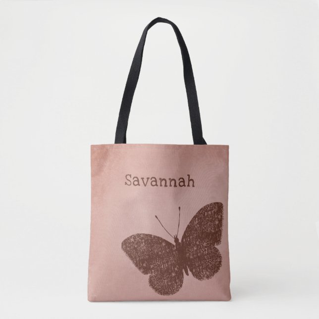 Rustikale Boho Brown Butterfly-Tasche Tasche (Vorderseite)