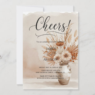 Rustikale Boho Cheers Neutrale Florale Einladung