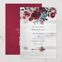 Rustikale Boho Chic Burgundy und blumenreiche Hoch