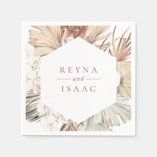 Rustikale Boho-Chic personalisierte Papiertücher Serviette (Vorderseite)