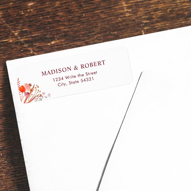 Rustikale Boho-Chic-Wildblumen-Hochzeit-Rücksendea (Von Creator hochgeladen)