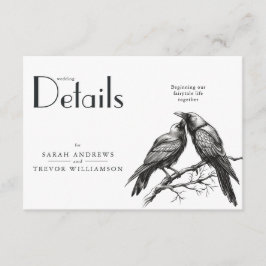 Rustikale Boho Crow Lovers Begleitkarte