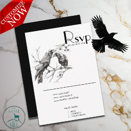 Rustikale BOHO Crow Lovers RSVP Karte