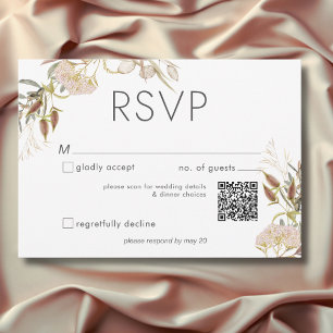 Rustikale Boho Delicate Fall Wildblumen Hochzeit RSVP Karte