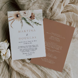 Rustikale Boho einfache Feierliche Hochzeit hinten Einladung