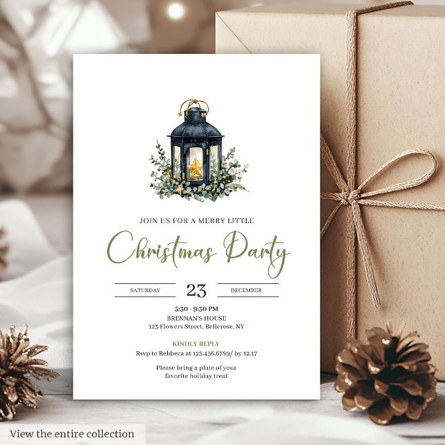 Rustikale Boho-Erde Neutrale Weihnachts-Dinnerpart Einladung (Rustic Boho Earthy Neutral Christmas Dinner Party Card)