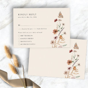 Rustikale Boho-Essen-RSVP-Karte RSVP Karte