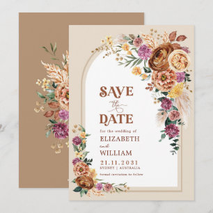 Rustikale Boho Fall Garden-Blume Save the Date