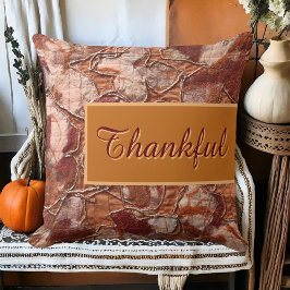 Rustikale Boho fallorange-dankenswerte Skriptstick Kissen