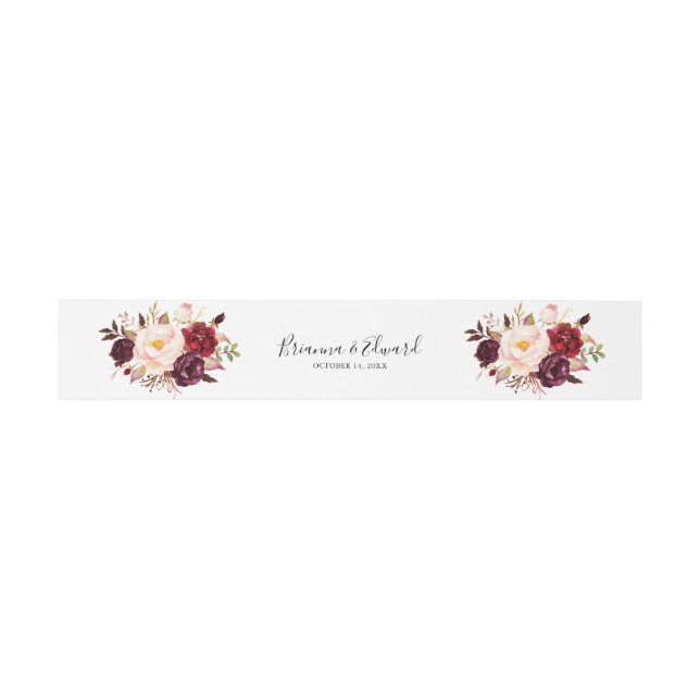 Rustikale Boho farbenfrohe Blumenhochzeit Einladun Einladungsbanderole (Flach)