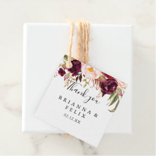 Rustikale Boho farbenfrohe blumenreiche Hochzeit Geschenkanhänger