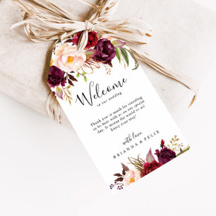 Rustikale Boho farbenfrohe blumenreiche Hochzeit W Geschenkanhänger
