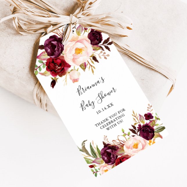 Rustikale Boho farbenfrohe Blütendusche Geschenkanhänger (Von Creator hochgeladen)