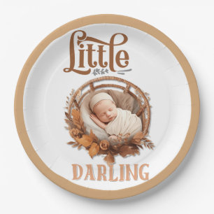 Rustikale Boho Floral Baby Dusche Pappteller