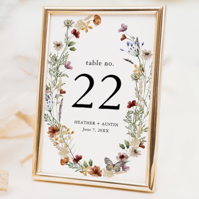 Rustikale Boho Floral-Tischnummer Tischnummer (White Rustic Boho Floral Table Number by Painted Paperie
)