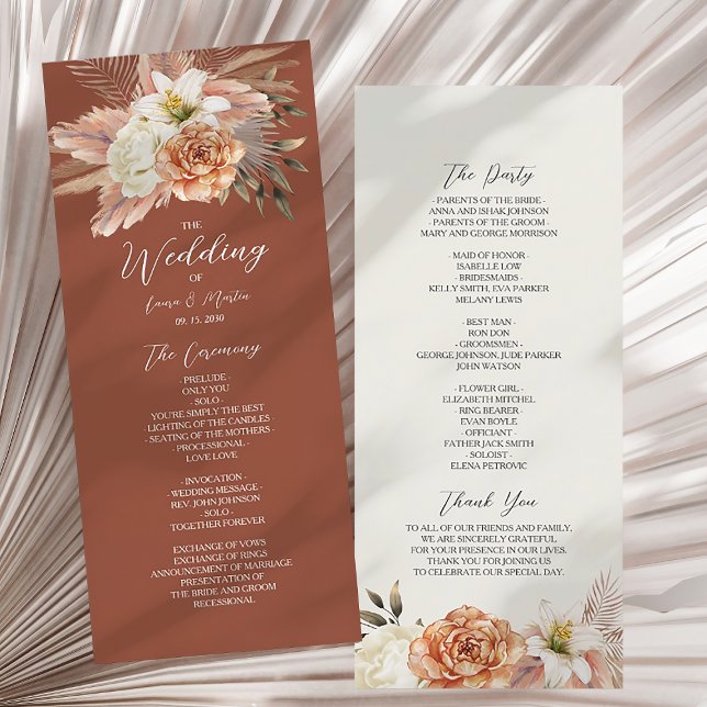 Rustikale Boho Floral Wedding Programm (Von Creator hochgeladen)