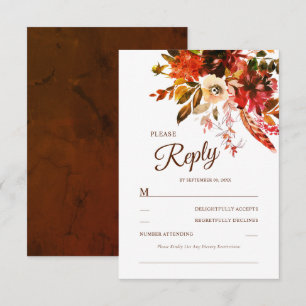 Rustikale Boho Herbstflora RSVP Karte
