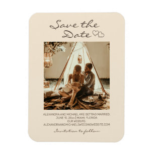 Rustikale Boho-Hochzeit Herzen  Magnet