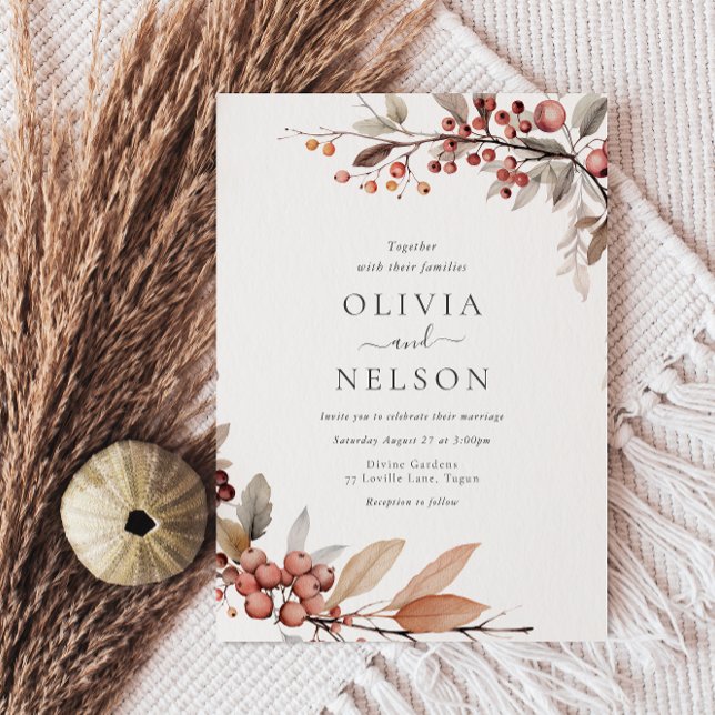 Rustikale Boho-Hochzeit im Herbst Einladung (Von Creator hochgeladen)