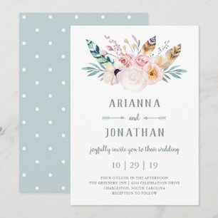 Rustikale Boho Hochzeitseinladung Einladung